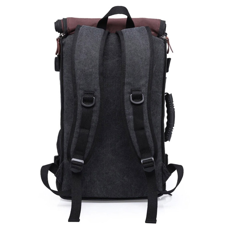 Stylish multifunction motorcycle bag in black with adjustable straps and casual design for men and women.