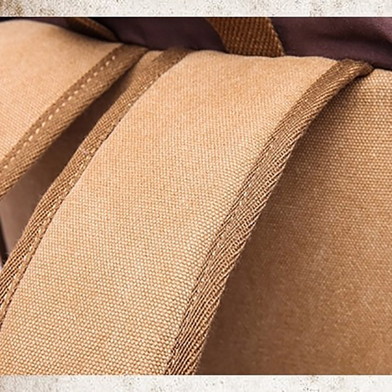 Close-up of the padded straps on a stylish multifunction motorcycle bag, showcasing quality materials and design.