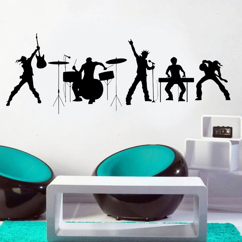 Music Rock Band Vinyl Wall Decal / Rock Musical Art Home Decor Stickers - HARD'N'HEAVY