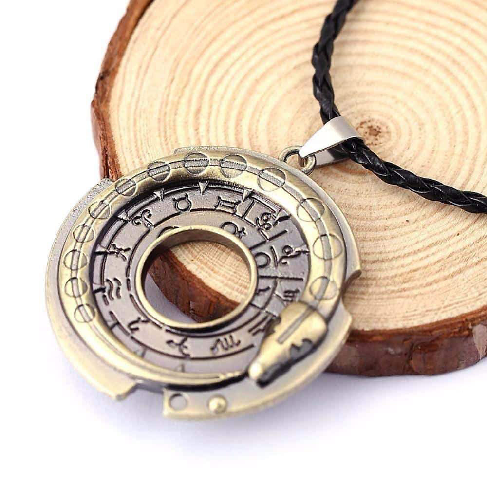 Mystic Snake Rune Pendant Necklace with leather rope chain, featuring detailed symbols for protective and stylish accessories.