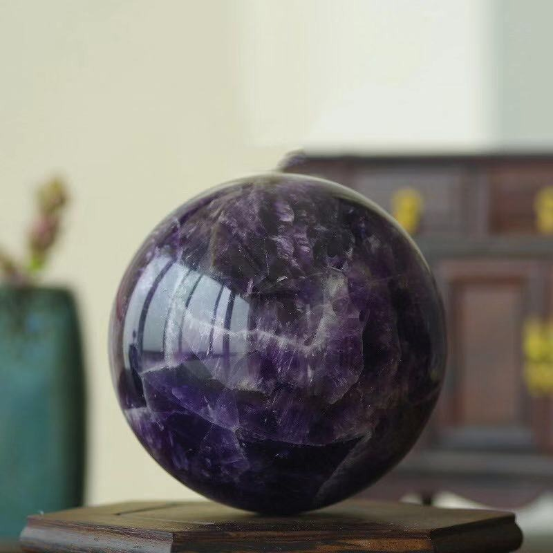Natural Amethyst Ball for Home Decoration / Exquisite Sphere with Minerals Crystals - HARD'N'HEAVY
