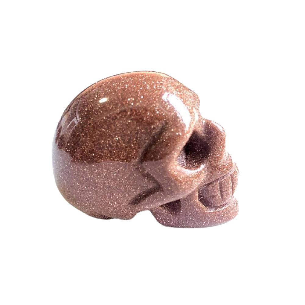 Shiny brown crystal skull decoration for home decor and healing, part of the Natural Collection.