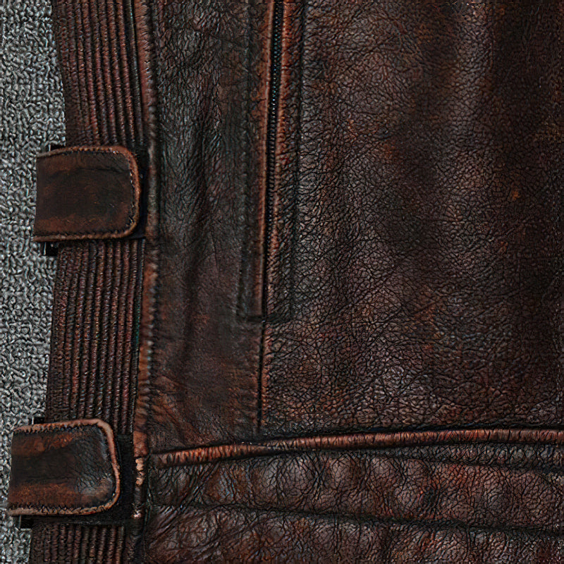 Natural Genuine Leather Motorcycle Vest For Men
