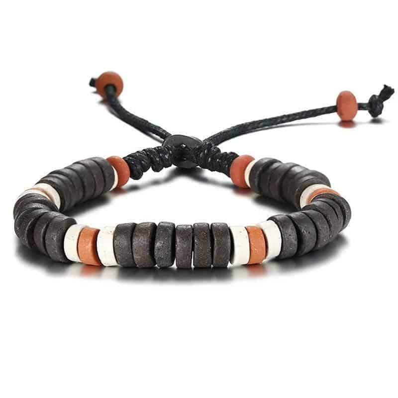 Natural stone beaded bracelet in multicolor, adjustable for men and women, perfect for casual wear and festivals.