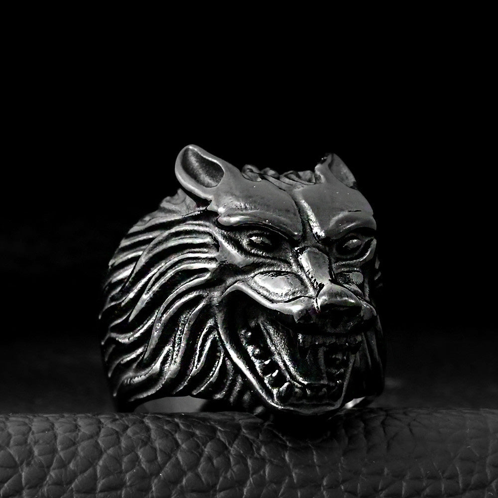 Nature Alternative Fashion Jewelry / Super Cool Wolf Rings / Stainless Steel Biker Ring - HARD'N'HEAVY