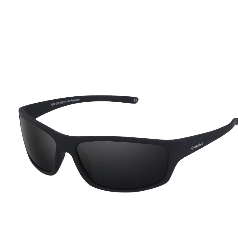 Classic polarized men's sunglasses in stylish black, perfect for travel and casual wear. Inclusive design for all face shapes.