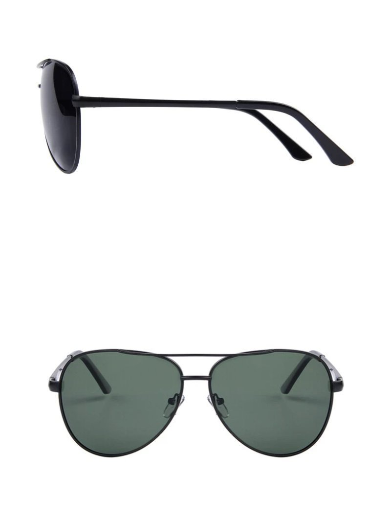 Sleek polarized sunglasses with UV400 protection, featuring a stylish alloy frame and green lenses.