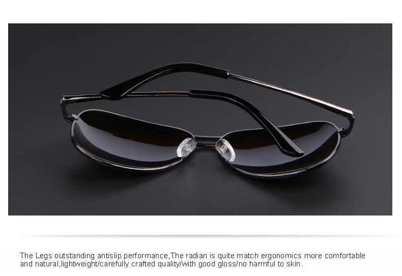 Sleek polarized sunglasses with UV400 protection, designed for comfort and style, perfect for day and night use.