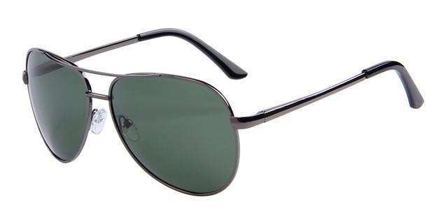Driving sunglasses with UV400 protection and night vision, featuring stylish alloy frame and polycarbonate lenses.