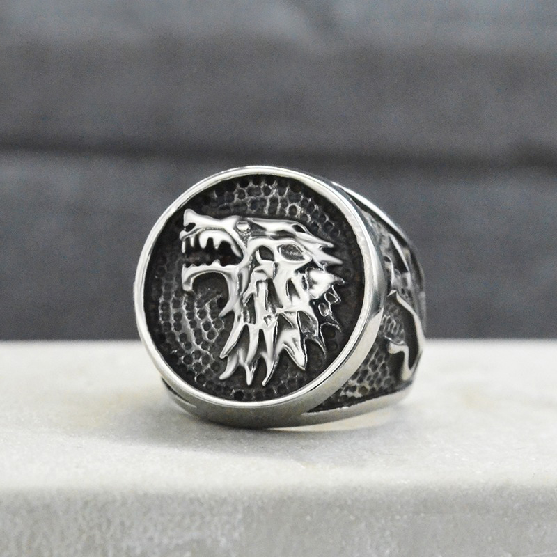 Nordic Wolf Stainless Steel Rings / Retro Style Men's And Women's Jewelry - HARD'N'HEAVY