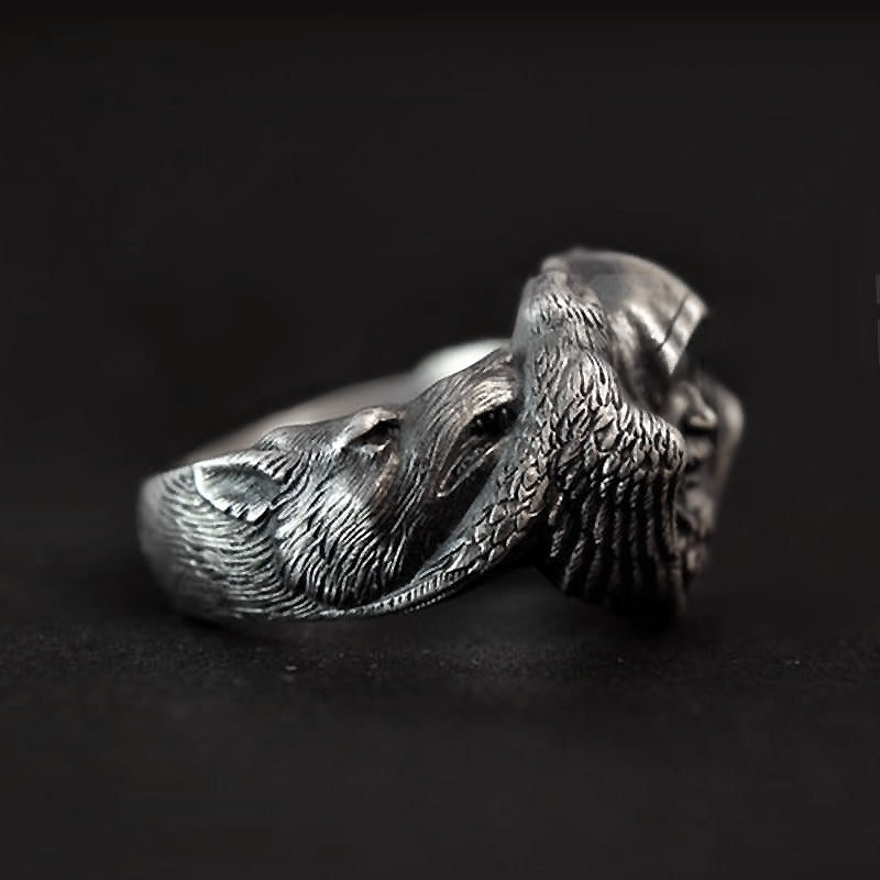 North Mythology Viking Wolf Ring / Stainless Steel Scandinavian Jewelry - HARD'N'HEAVY
