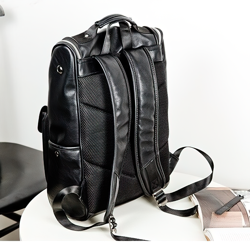 Сomfortable PU Leather Backpack Men / Large Capacity Waterproof Laptop Backpacks Bags - HARD'N'HEAVY