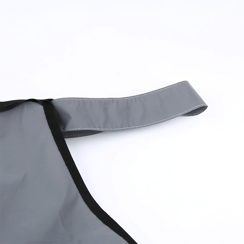 Close-up of the tie collar of a one shoulder reflective camis for women in gray, showcasing trendy fashion design.