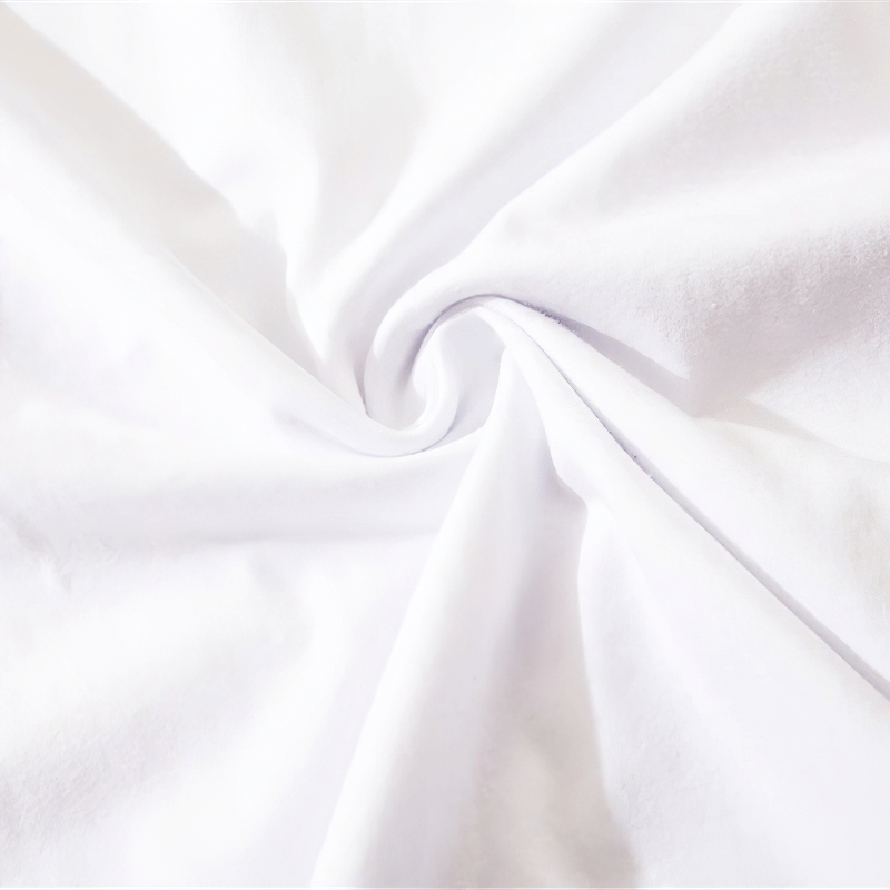 Close-up of soft, white cotton fabric showcasing its smooth texture, ideal for men's tank tops.