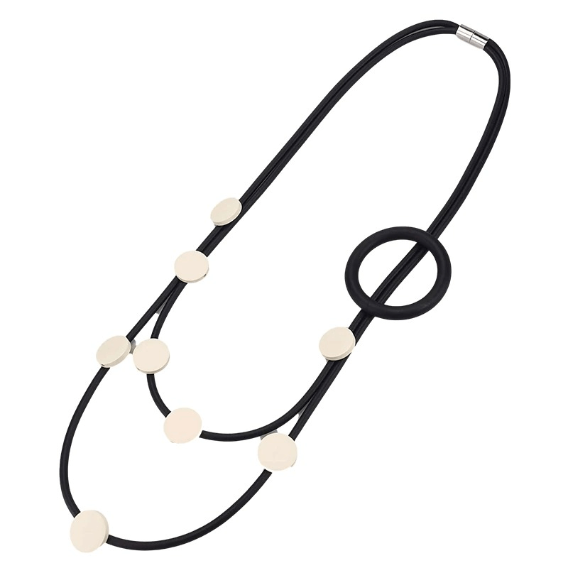 Gothic style women's ethnic rubber necklace with unique design and quality materials for a stylish look.