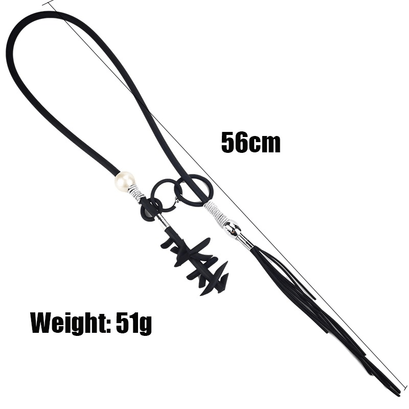 Stylish women's necklace in punk design, featuring removable details and measuring 56cm, weight 51g.