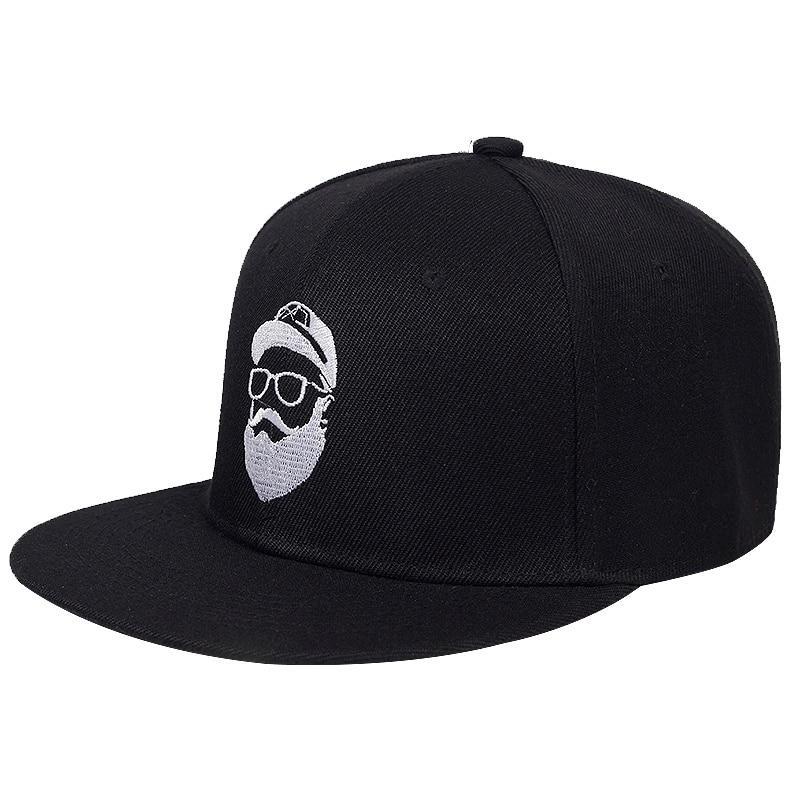 Rock style cap featuring a bearded man embroidery, perfect for casual wear and festivals.