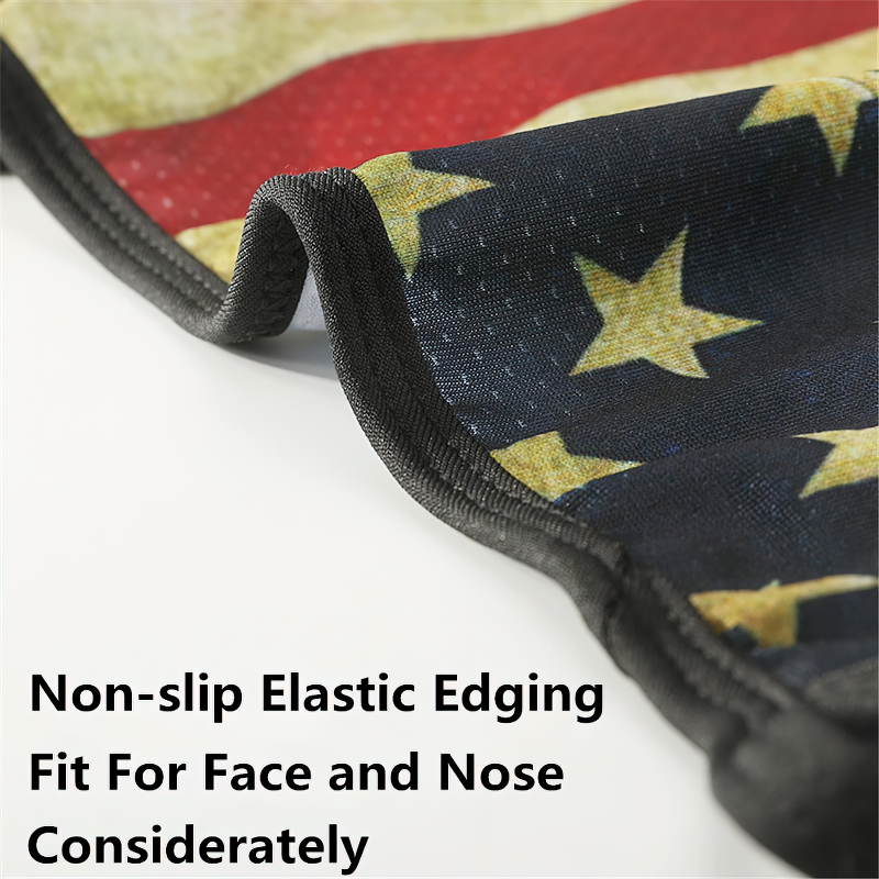 Close-up of outdoor scarf mask featuring non-slip elastic edging, designed for face and nose comfort, perfect for outdoor activities.