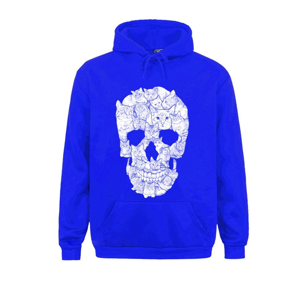 Oversize Men's Skull Print Hoodie / Rock Style Hoodie With Pockets / Male Clothing With Cats - HARD'N'HEAVY