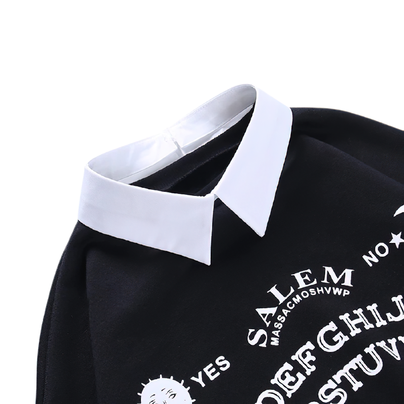 Oversized Women's Gothic Sweatshirt / Long Sleeve Streetwear with Letter Print - HARD'N'HEAVY