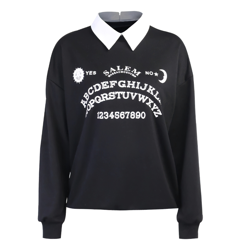 Oversized Women's Gothic Sweatshirt / Long Sleeve Streetwear with Letter Print - HARD'N'HEAVY