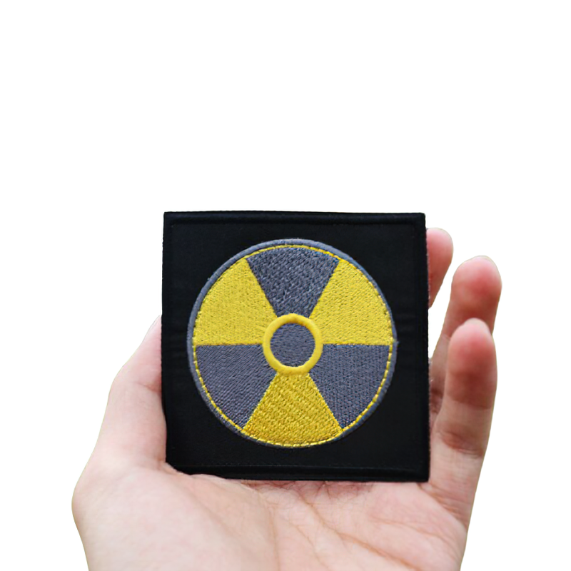 Unisex patch featuring a danger radiation symbol, perfect for alternative fashion and clothing decoration.