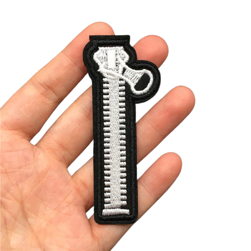 Gothic unisex patch in stylish zipper design, perfect for decorating clothing and adding a trendy touch.