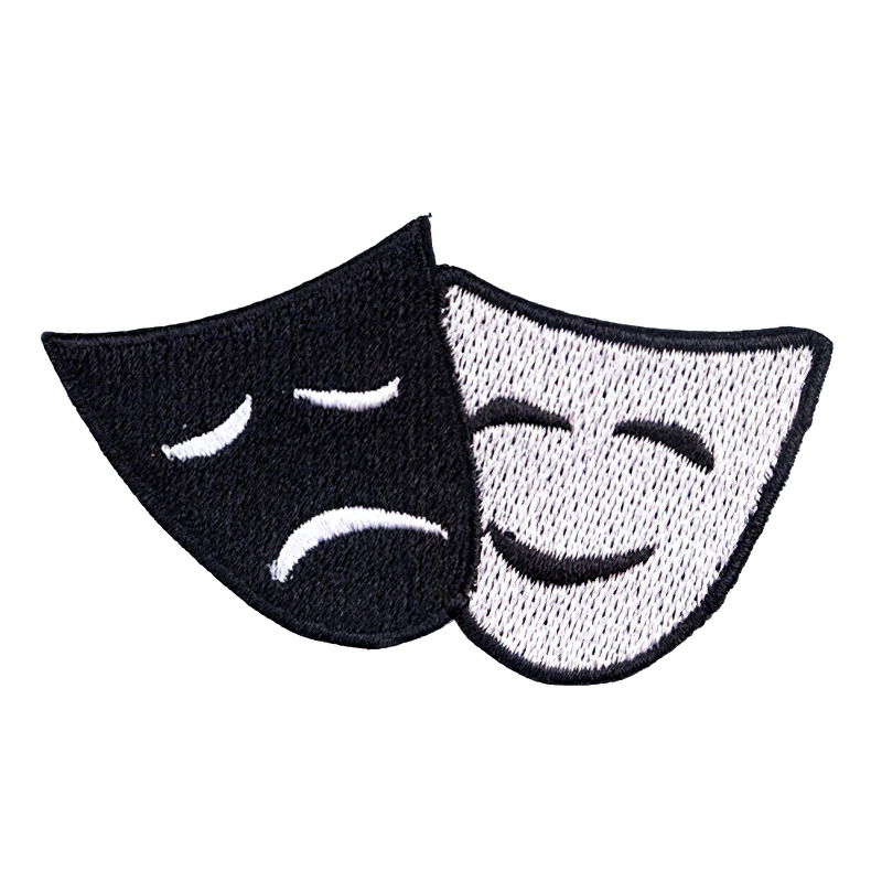 Patch Theater Mask / Artist Drama Embroidery / Unisex Rave Outfits Accessory - HARD'N'HEAVY