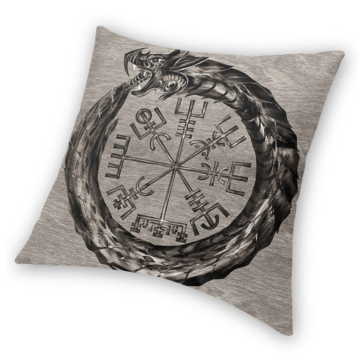 Pillow Cover Home Decor With Vegvisir Viking / Cushion Cover Throw Pillow Double-sided Printing - HARD'N'HEAVY