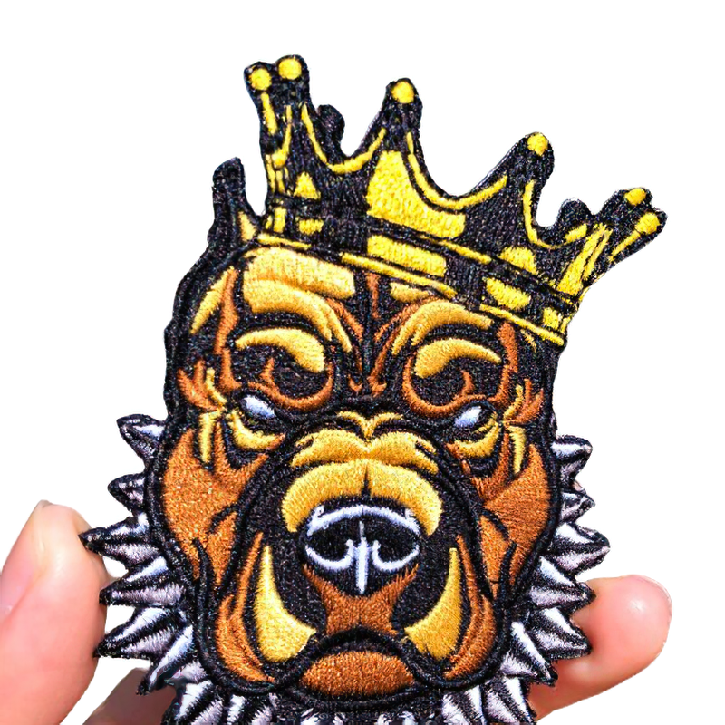 Pitbull Dog In A Crown Patch / Unisex Fusible Accessory For Jackets and Bags - HARD'N'HEAVY