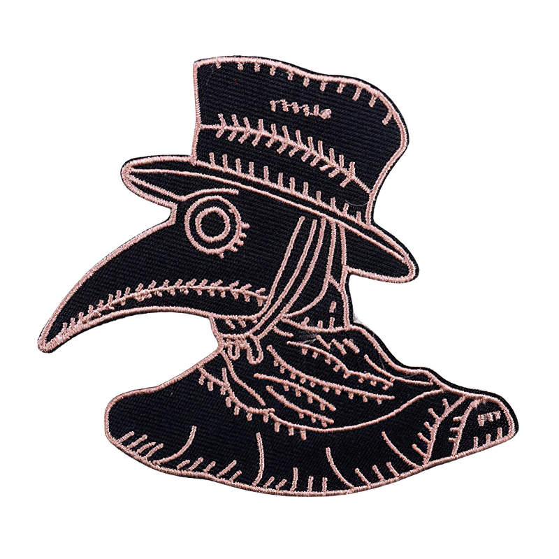 Stylish Plague Doctor patch for clothing, trendy unisex accessory with unique embroidery design.