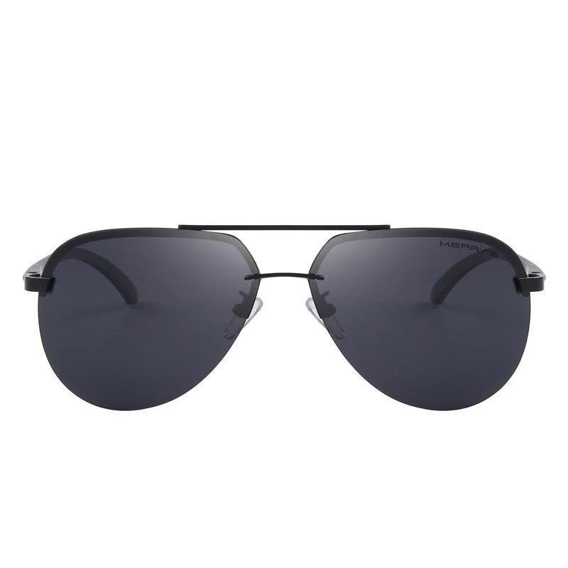 Polarized aluminum alloy frame sunglasses with mirrored anti-reflective lenses in an alternative fashion.