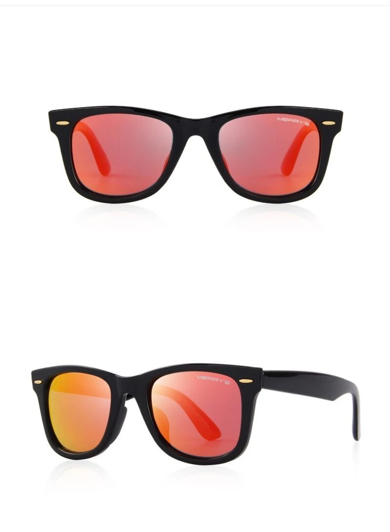Classic retro polarized sunglasses with mirrored lenses and 100% UV protection, perfect for any stylish outfit.