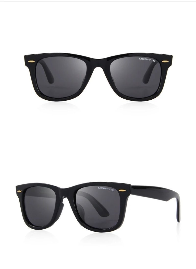 Classic retro square polarized sunglasses with mirrored lenses, offering 100% UV protection, stylish for any outfit.