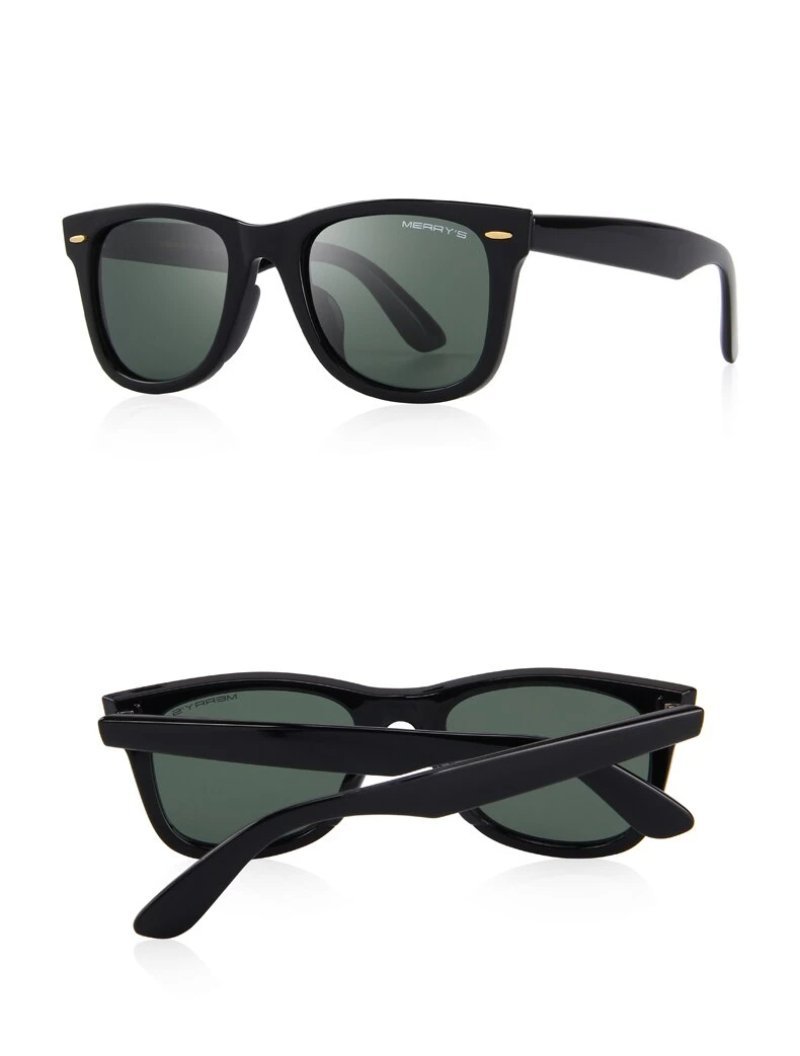 Classic retro polarized sunglasses with UV protection, square shape, and mirrored lenses for summer style.