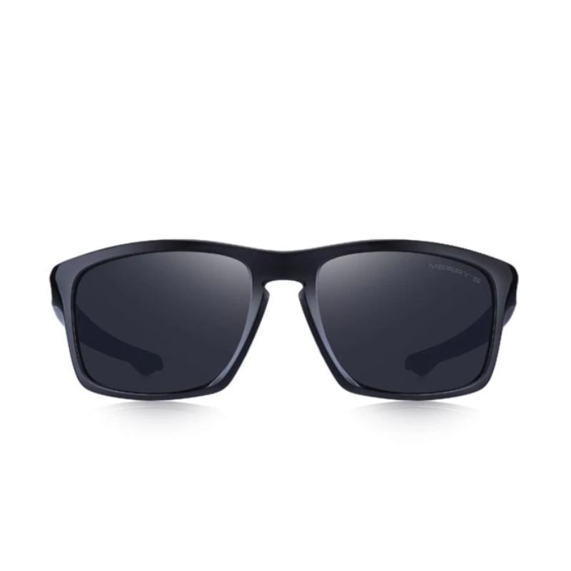 Polarized sunglasses for sport fishing with black frames and gradient lenses, perfect for outdoor adventures.