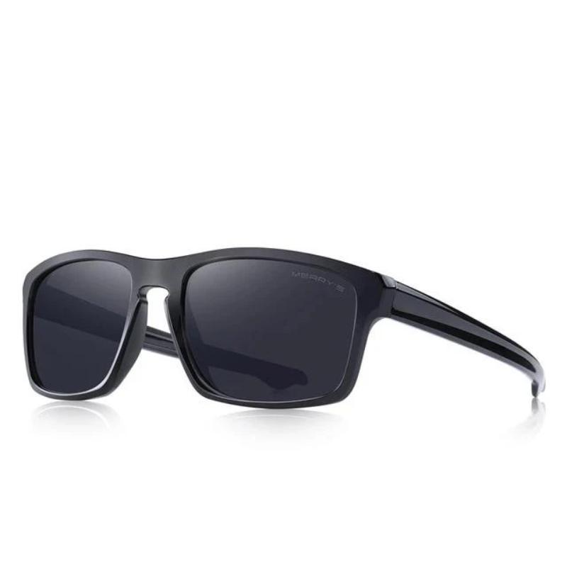 Stylish polarized sunglasses for sport fishing with square mirrors and UV protection, perfect for bikers.