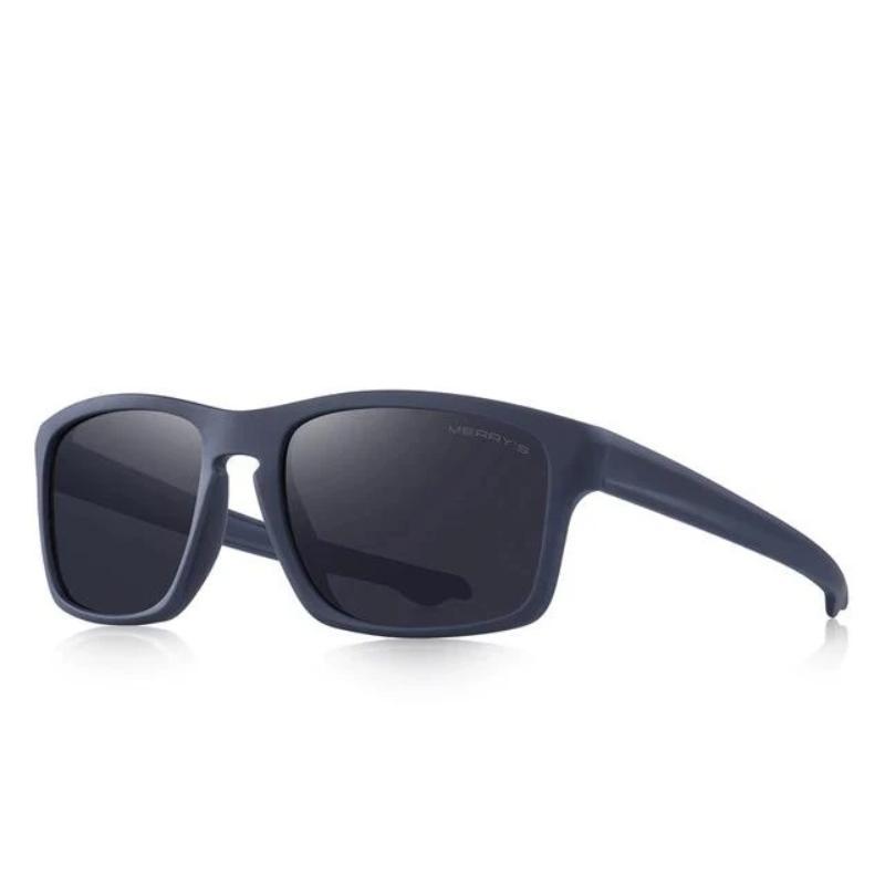 Polarized sport fishing sunglasses with square mirrored lenses, perfect for biking and outdoor activities.