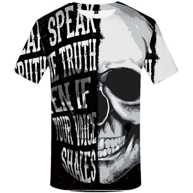 Men T-Shirt Black And White Punk Rock Clothes Gothic Style 3d Print Clothing Streetwear 3 - HARD'N'HEAVY