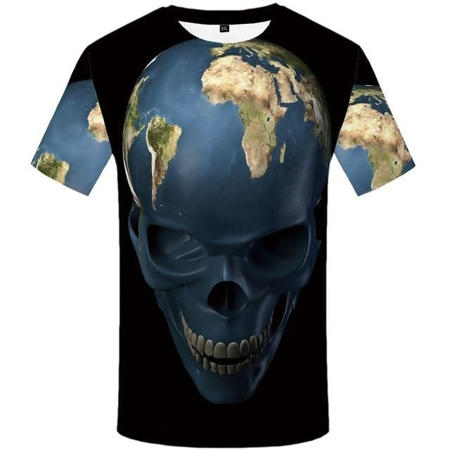 Men T-Shirt Black And White Punk Rock Clothes Gothic Style 3d Print Clothing Streetwear 2 - HARD'N'HEAVY