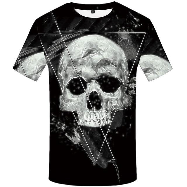 Men T-Shirt Black And White Punk Rock Clothes Gothic Style 3d Print Clothing Streetwear 1 - HARD'N'HEAVY