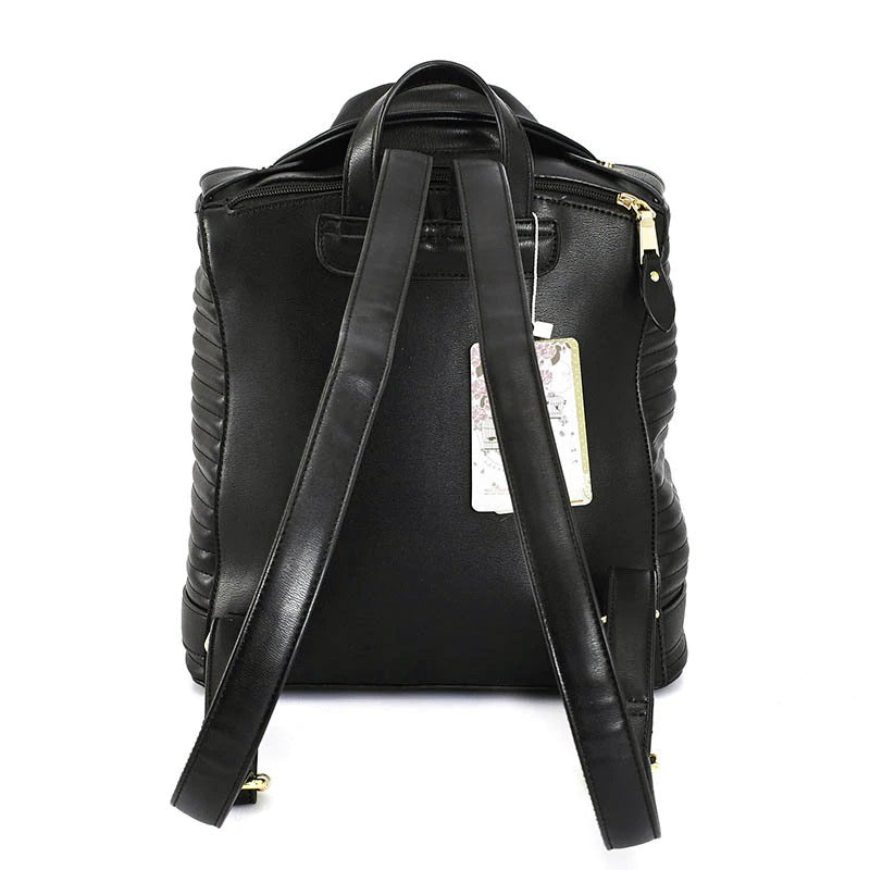 PU Leather Black Backpack 