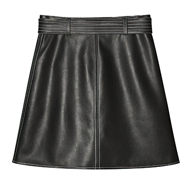 PU Leather Black Ladies Skirt / High waist Above Knee Skirt / Mini Skirt for Women - HARD'N'HEAVY