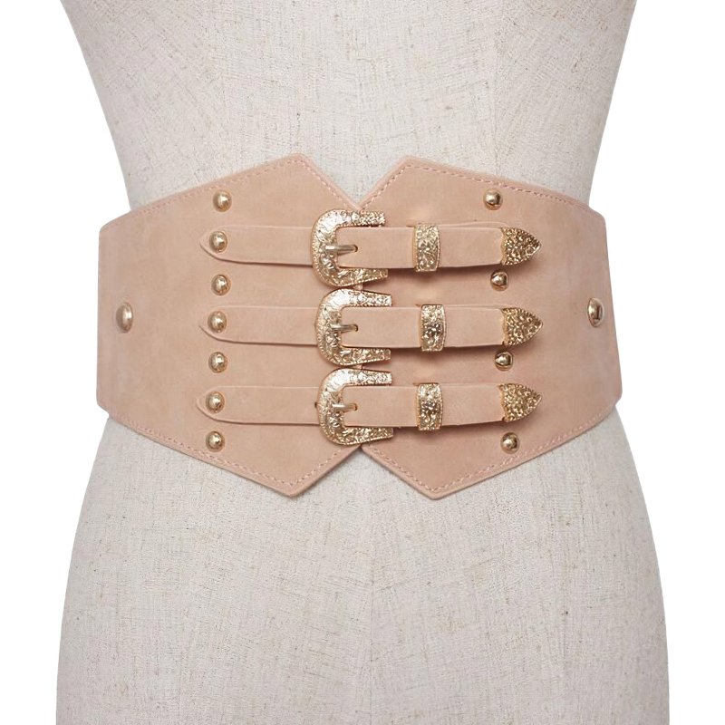 PU Leather Elastic Corset Belts / Black Wide Belts For Dresses / Vintage Ladies Accessories - HARD'N'HEAVY