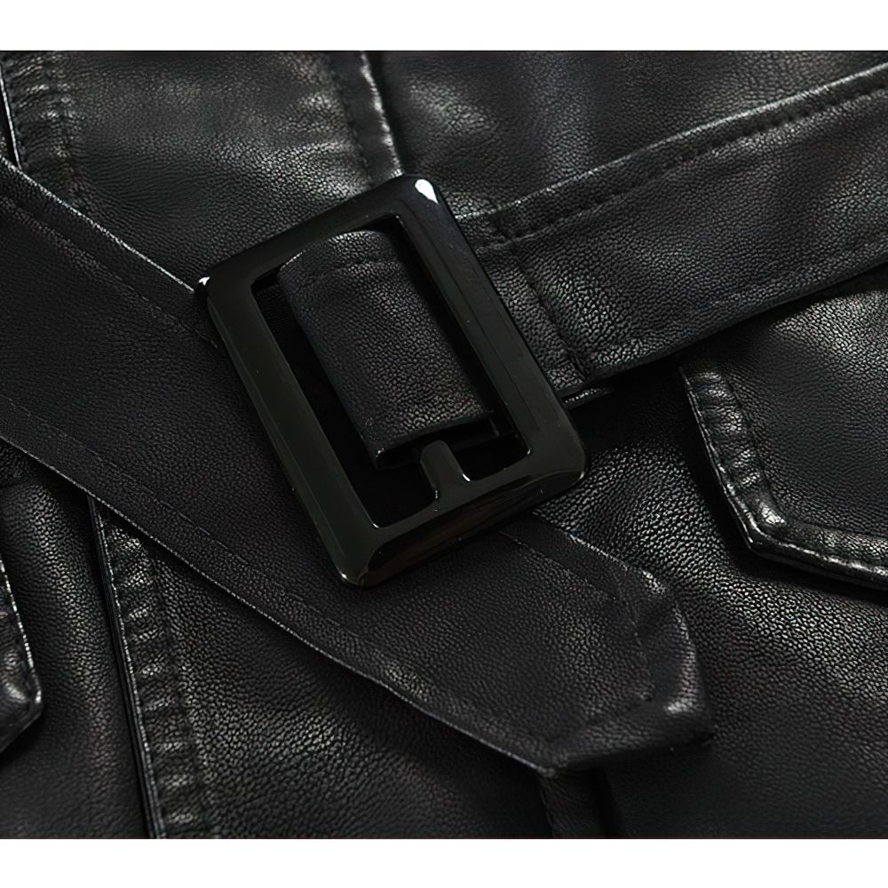 PU Leather Men's Jacket with Belts / Rock Style Alternative Clothing - HARD'N'HEAVY