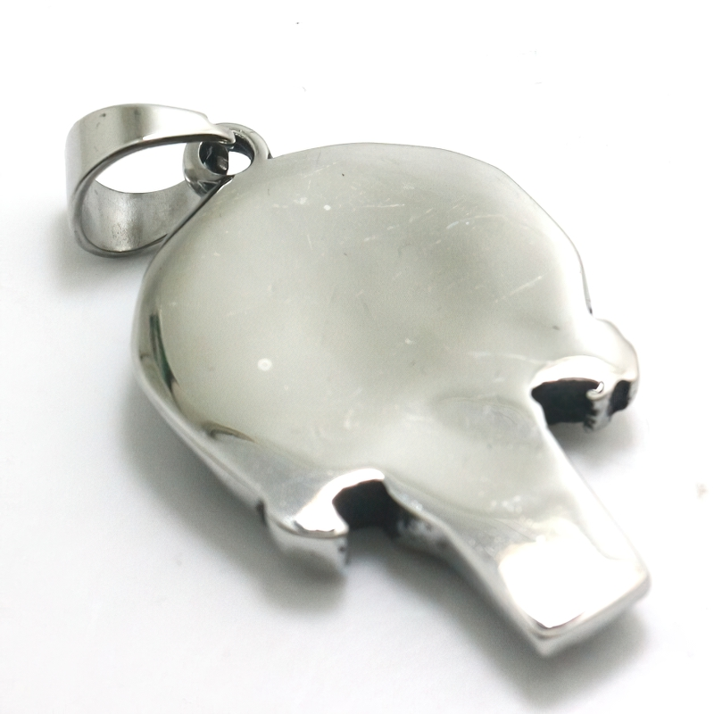 Unisex stainless steel skull pendant, rock style jewelry accessory, trendy and stylish.
