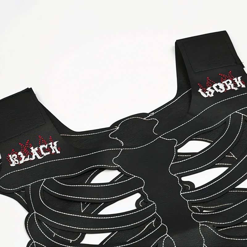 Punk Adjustable Skeleton Vest for Men and Women / Gothic Fashion Creativity Vest