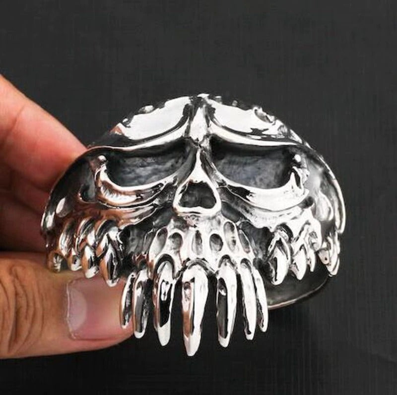 Punk Big Skull Ghost Teeth Bracelet / Fashion Bracelet for Men / Gothic Bracelet - HARD'N'HEAVY