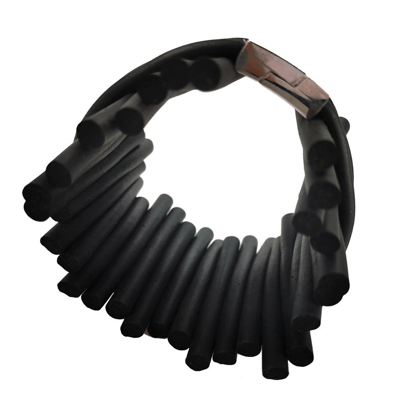 Handmade punk black rubber wide bracelet, stylish silicone bangle for women, perfect for rock fashion outfits.