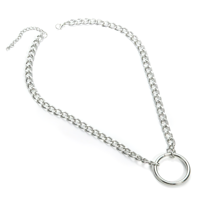 Trendy unisex punk chain necklace featuring a stylish padlock pendant, perfect for elevating any outfit.